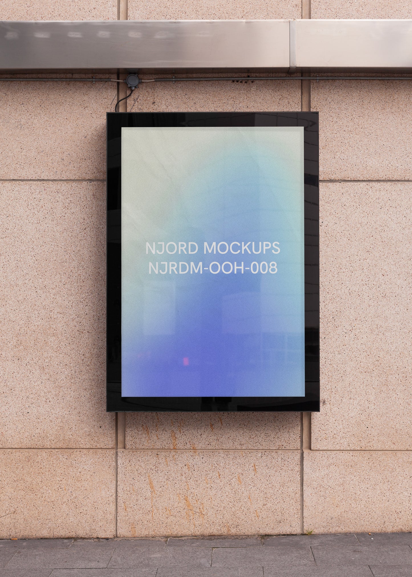 Outdoor poster advertising mockup in Stockholm city railway station